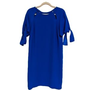 Banana Republic Dress with Cut Outs in Blue Size Medium Tall